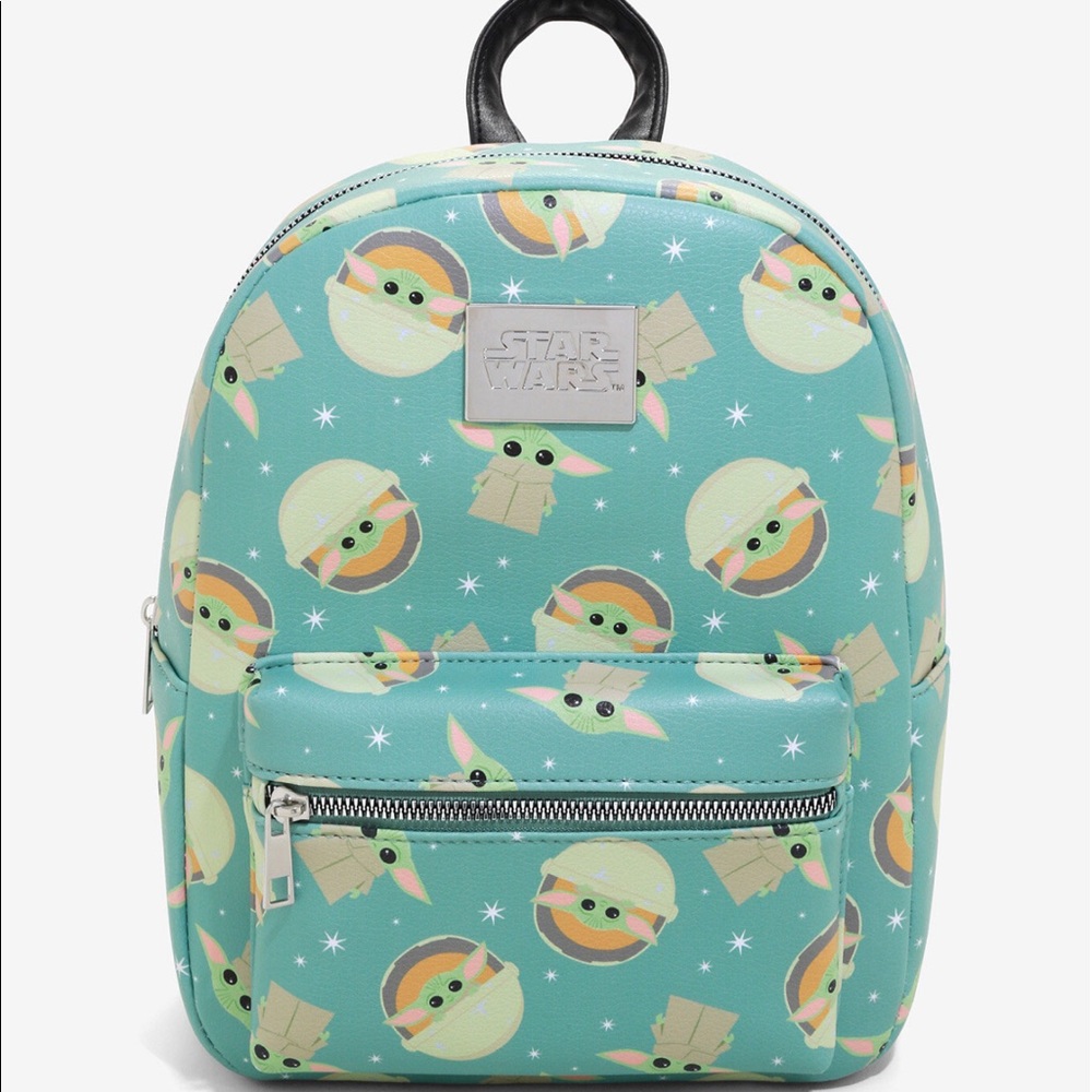Grogu baby yoda loungefly backpack leather blue